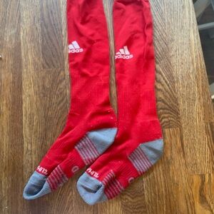 Red adidas soccer socks